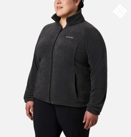 Women's Columbia Benton Springs Full Zip Jackets Black | Plus Size CA-T364L